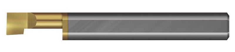 BB3-140250G Boring Tool - Right Hand, .152" Min Bore Dia, 1/4" Max Bore Depth, .035" Proj, .046" Offset, .003" Corner Rad, .003" Radius, 3/16" Shank Dia, 2" OAL, TiN